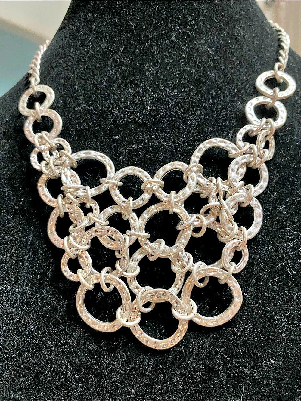 Silver-Tone Layered Chain Necklace